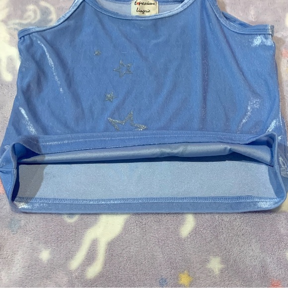 Baby Blue Y2K Tank Top with Silver Stars - Picture 6 of 6
